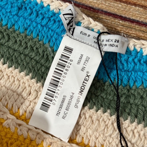 Zara Multicolor Crochet Top NWT - Picture 6 of 6
